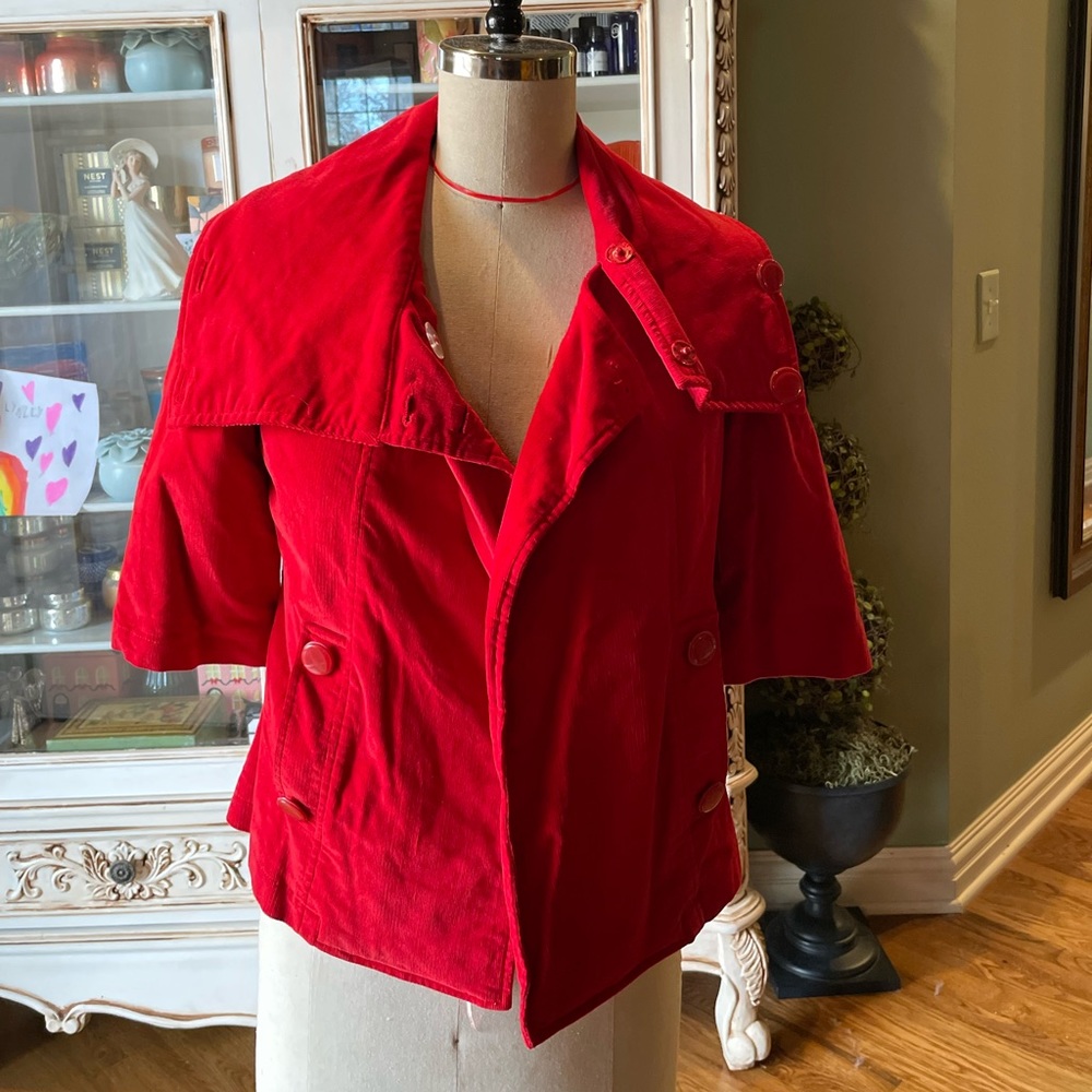Tulle Red Corduroy Jacket